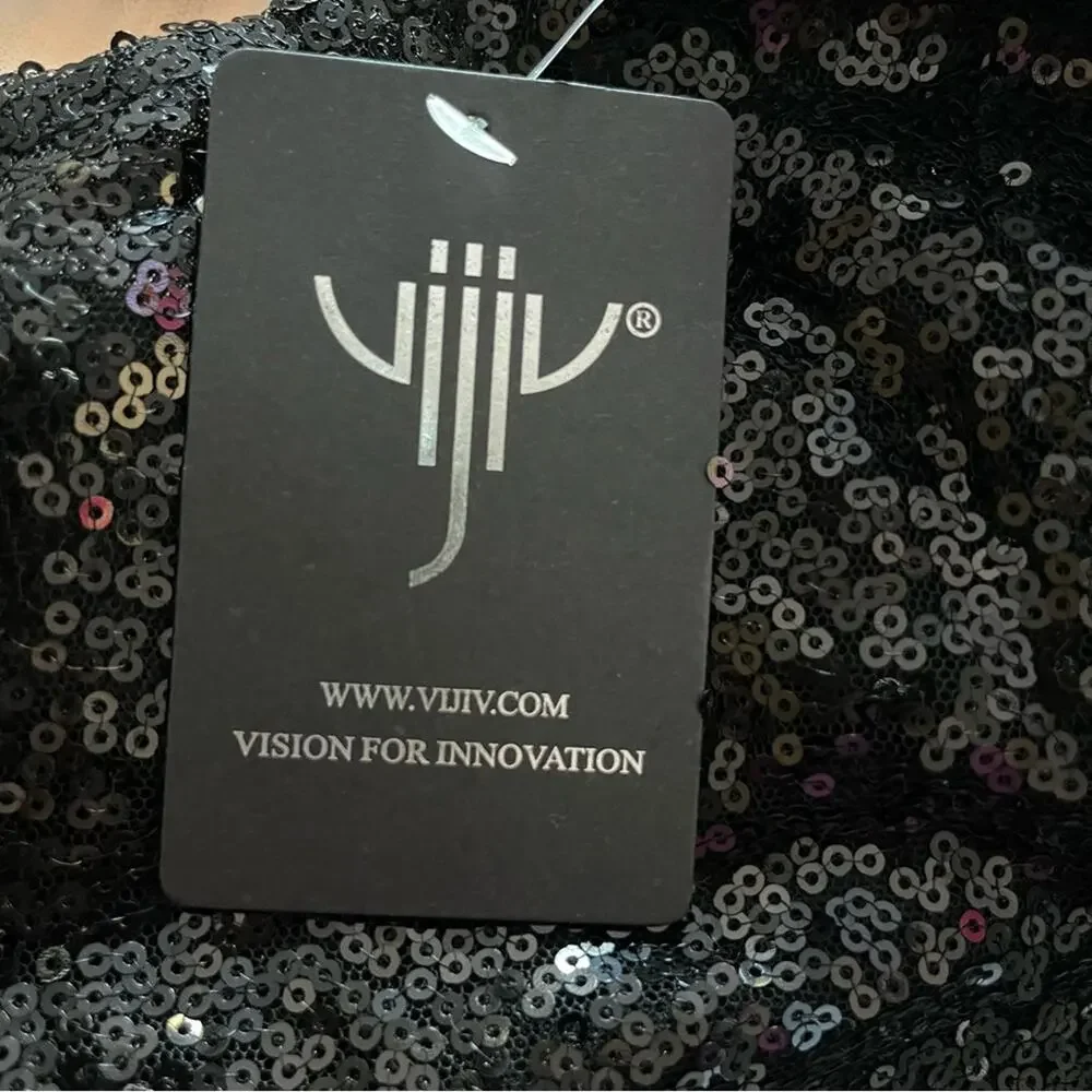 Vision for Innovation Black Sequin Bodycon Mini Dress Size S